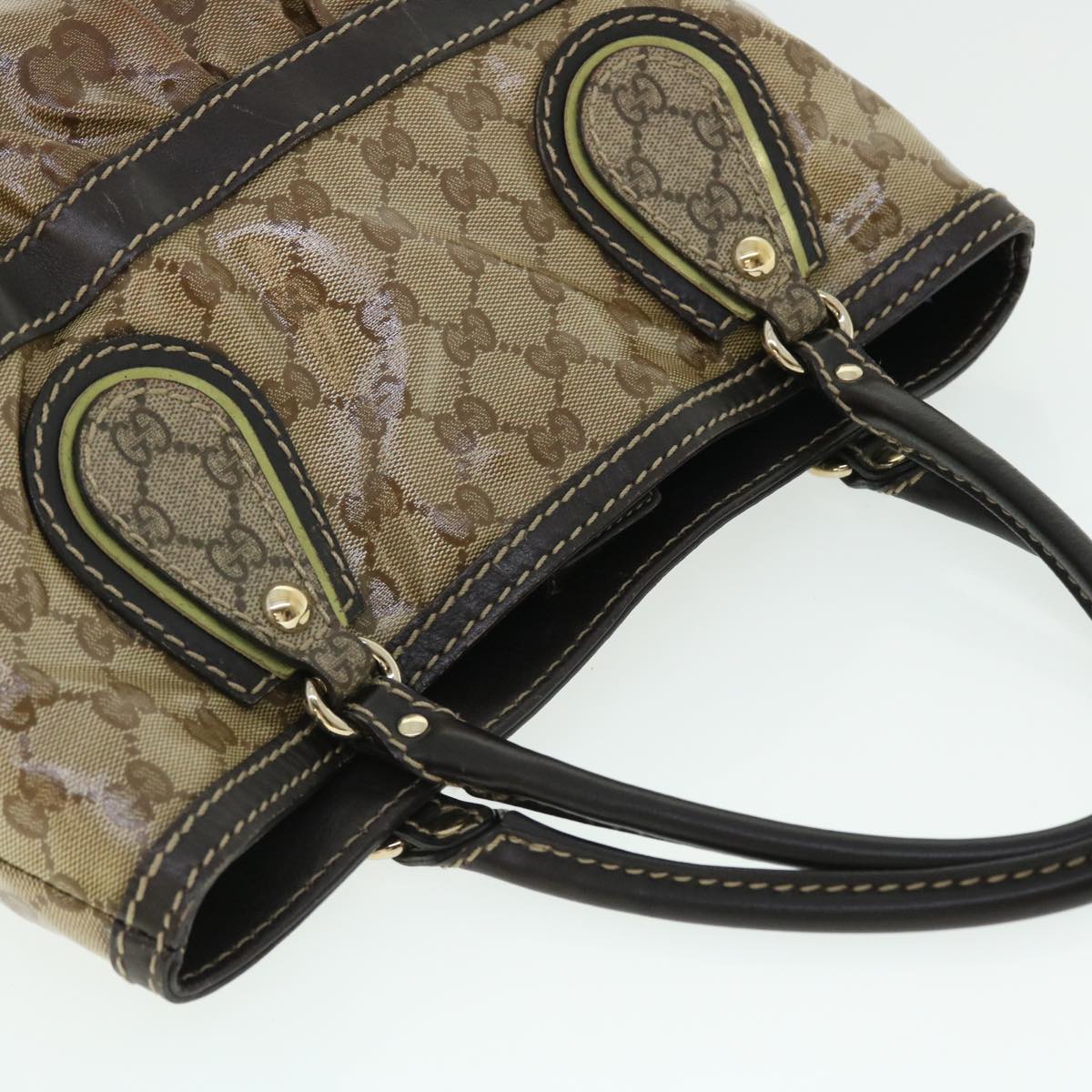 GUCCI GG Crystal Canvas Shoulder Bag Coated Canvas Beige Auth 51842