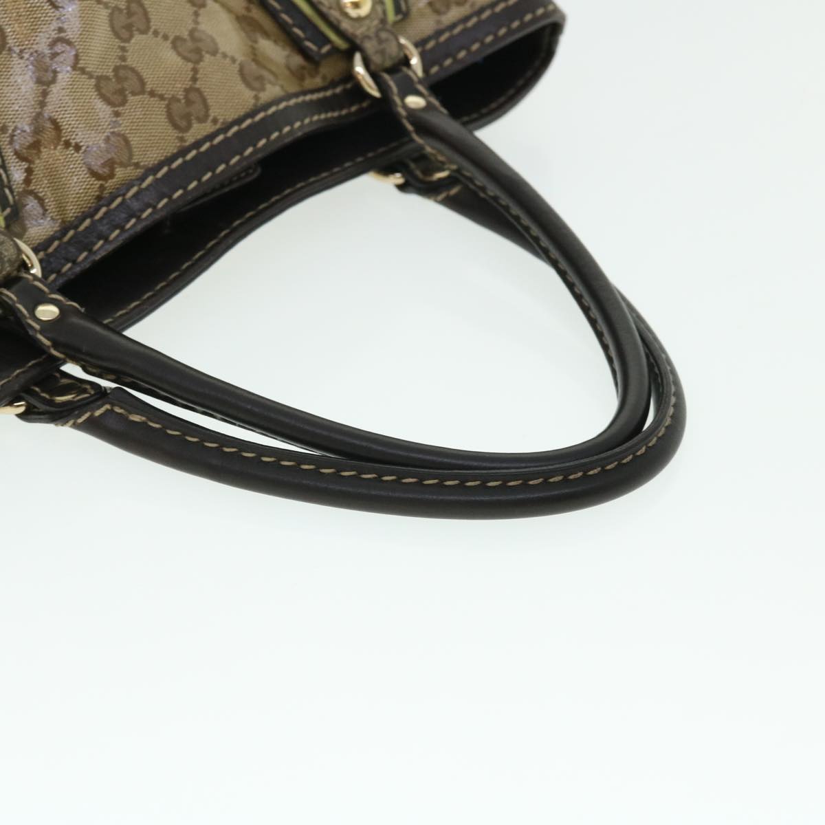 GUCCI GG Crystal Canvas Shoulder Bag Coated Canvas Beige Auth 51842