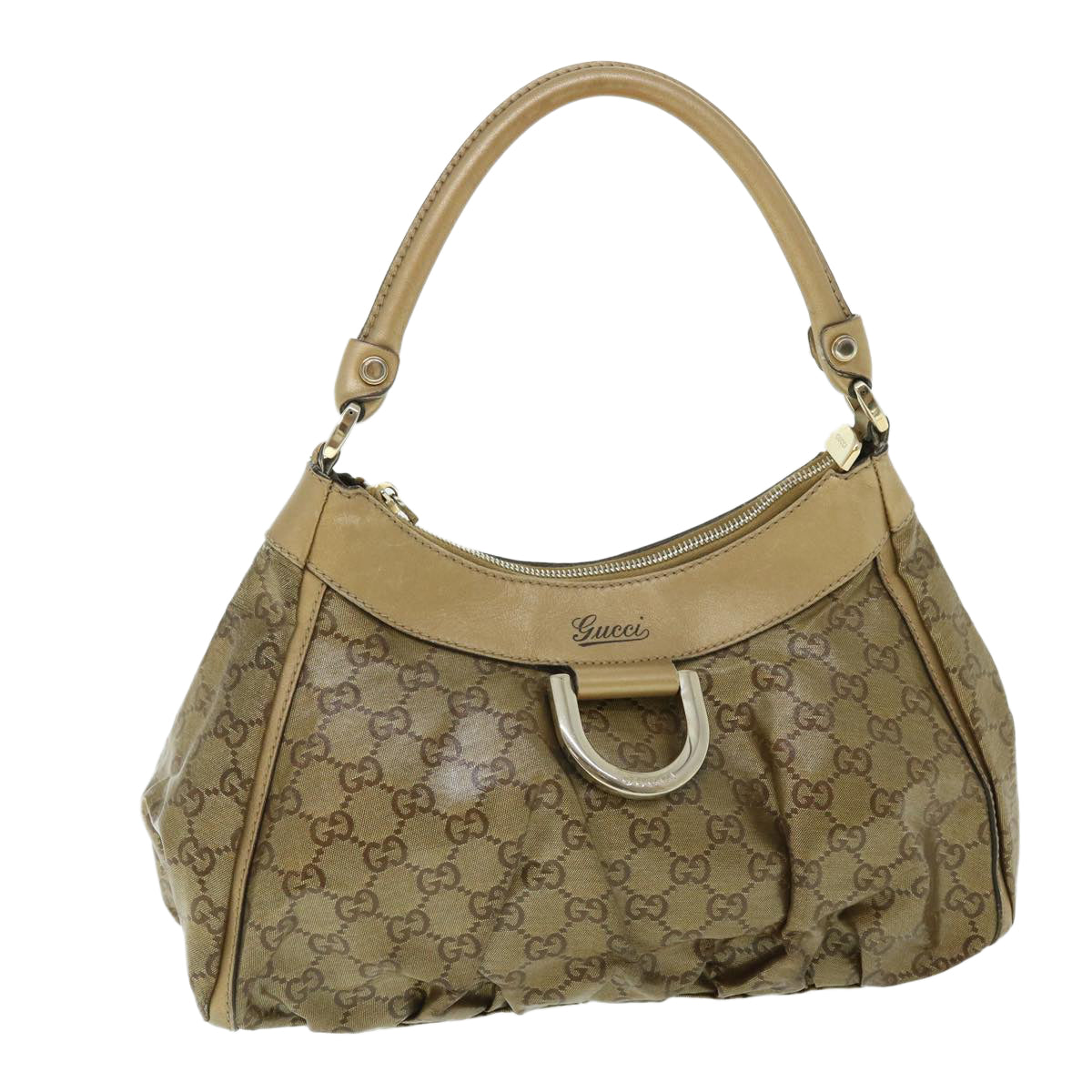 GUCCI GG Crystal Canvas Shoulder Bag Coated Canvas Gold Tone 190525 Auth 51845