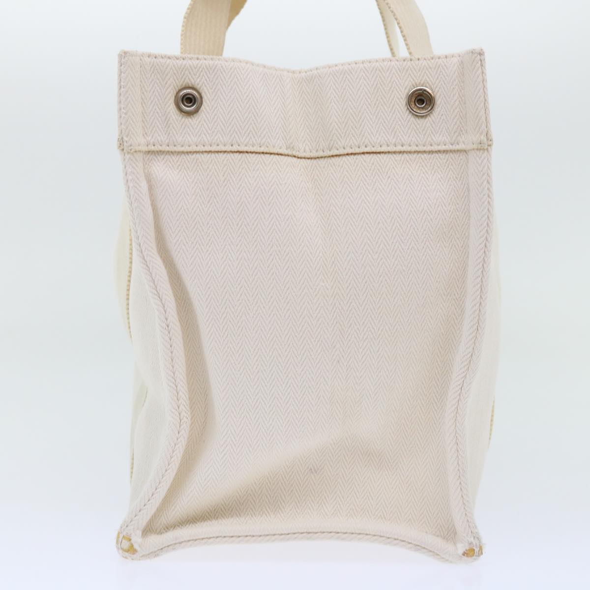 HERMES Cannes PM Tote Bag cotton White Cream Auth 51874