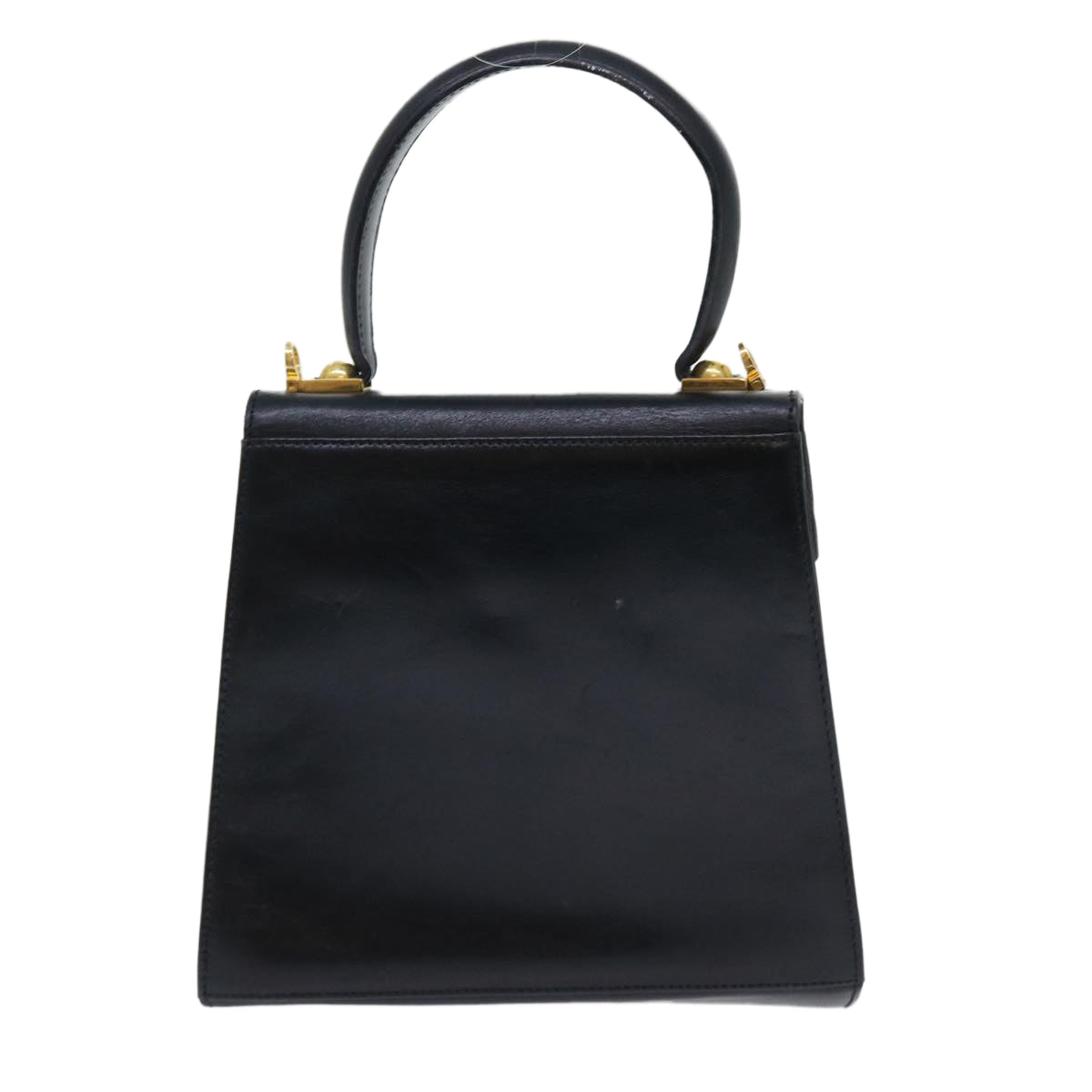 Salvatore Ferragamo Gancini Hand Bag Leather 2way Black Auth 51881 - 0