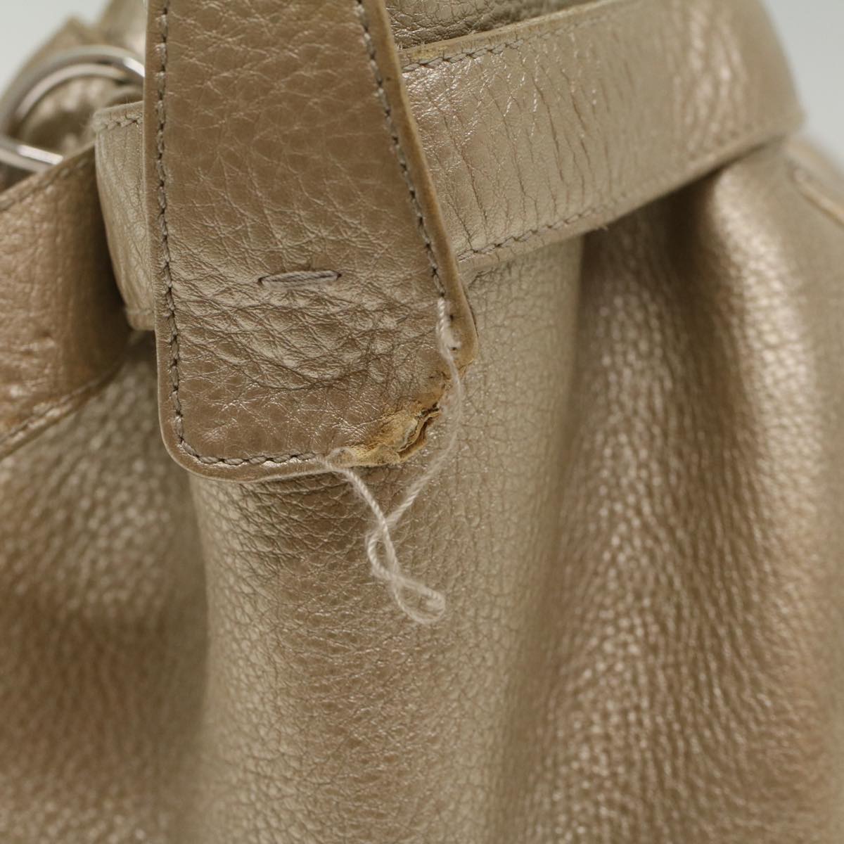 Salvatore Ferragamo Gancini Hand Bag Leather Gold Tone Auth 51882