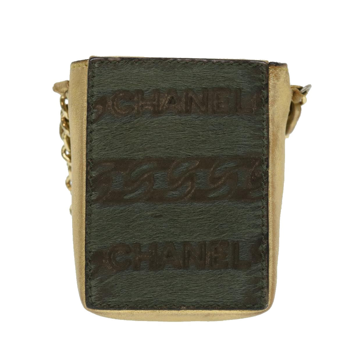 CHANEL ChainShoulder Cigarette Case Harako leather Zipangu Gold CC Auth 51975 - 0