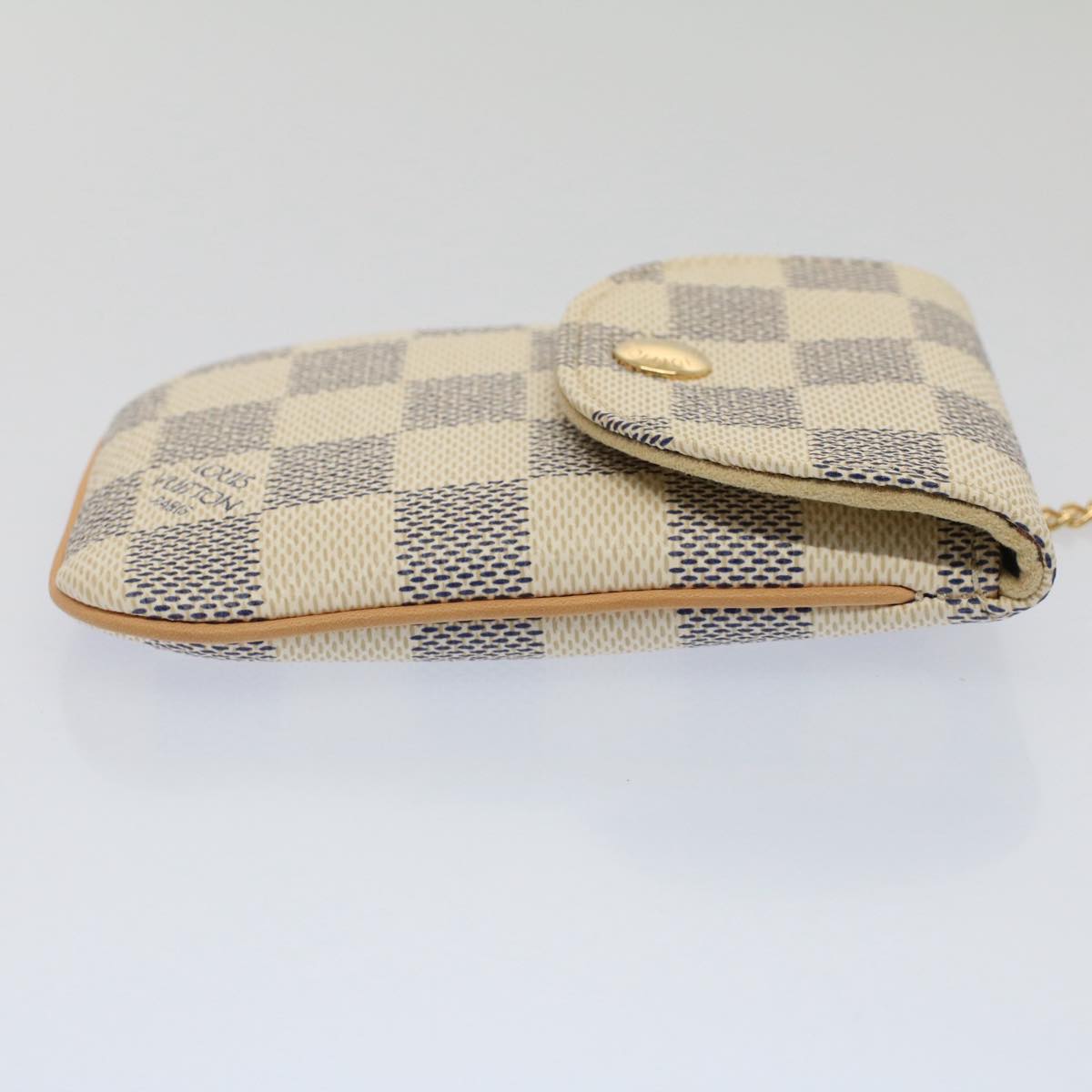 LOUIS VUITTON Damier Azur Etui Telephonne MM Cell Phone Case N60026 Auth 51994