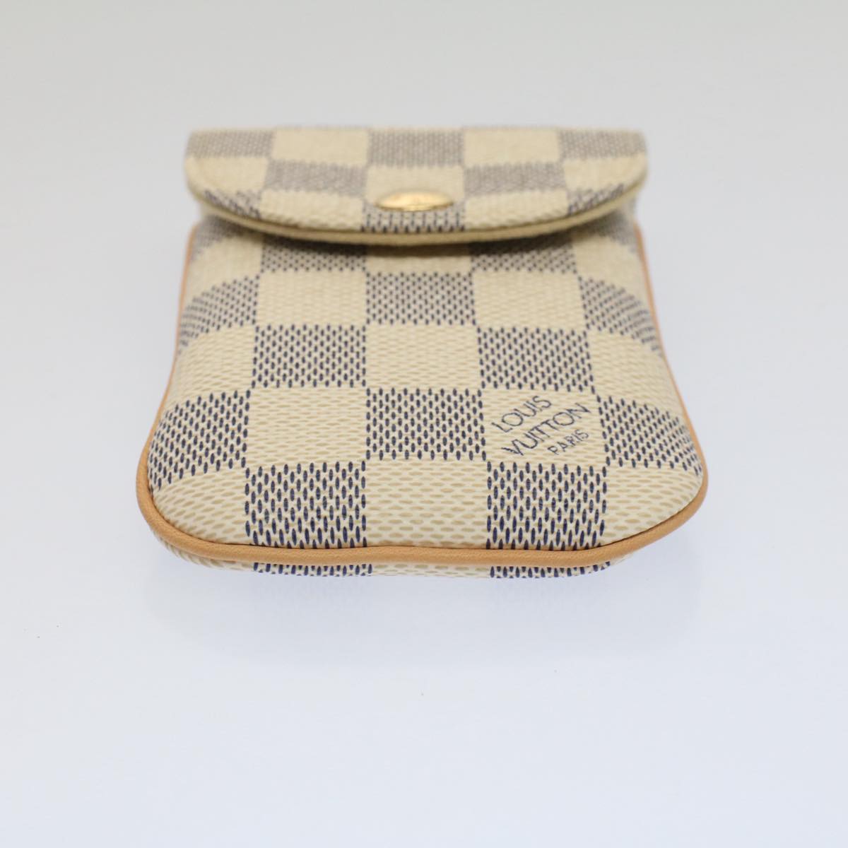 LOUIS VUITTON Damier Azur Etui Telephonne MM Cell Phone Case N60026 Auth 51994