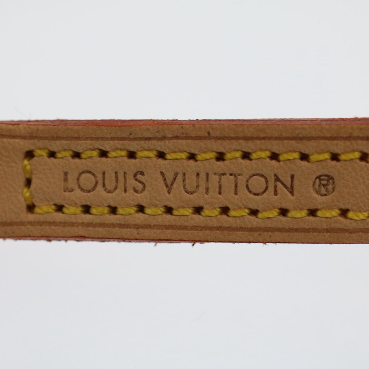 LOUIS VUITTON Shoulder Strap Leather 44.9"" Beige LV Auth 52002