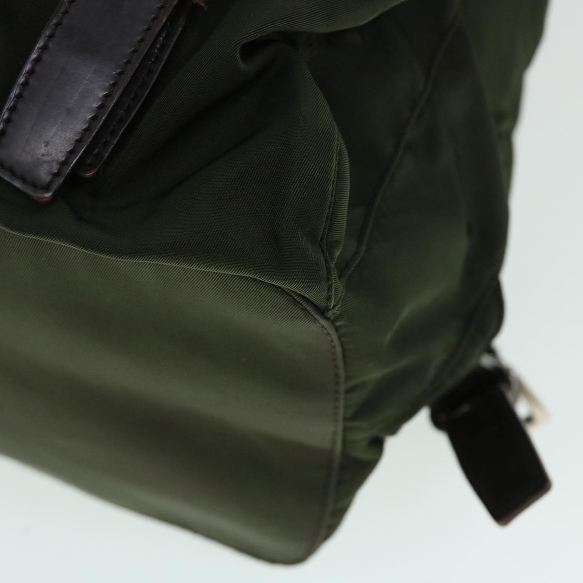 PRADA Backpack Nylon Green Auth 52011