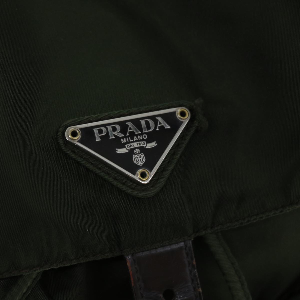 PRADA Backpack Nylon Green Auth 52011