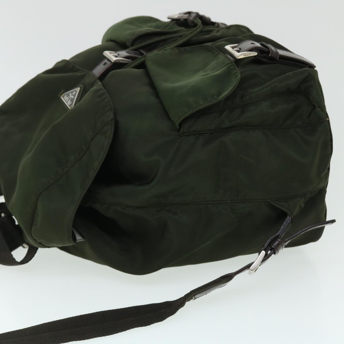 PRADA Backpack Nylon Green Auth 52011