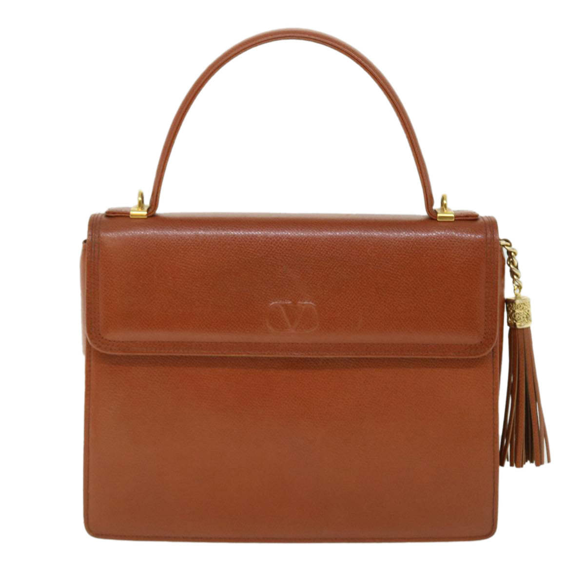 VALENTINO Hand Bag Leather 2way Brown Auth 52014