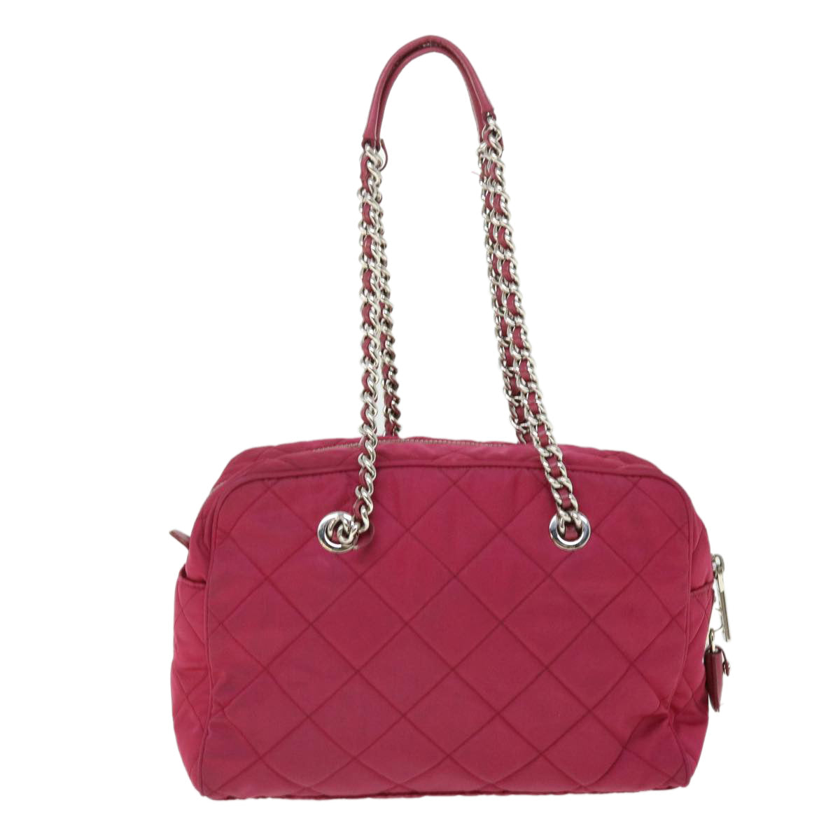 PRADA Chain Shoulder Bag Nylon Pink Auth 52016 - 0