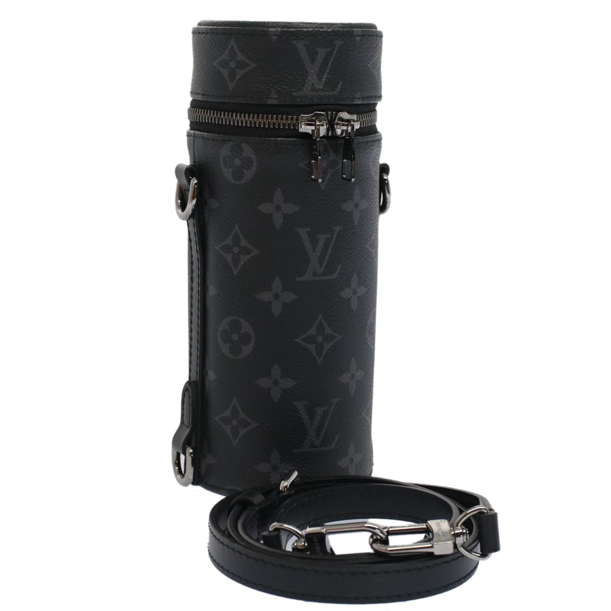 LOUIS VUITTON Monogram Eclipse Bottle Holder Porte Boutille GI0398 Auth 52074A