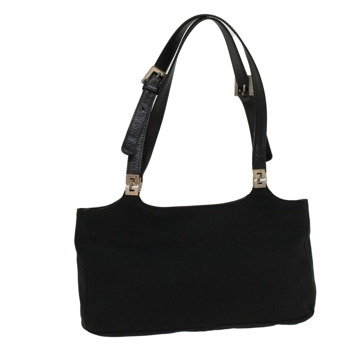 FENDI Hand Bag Nylon Black Auth 52135