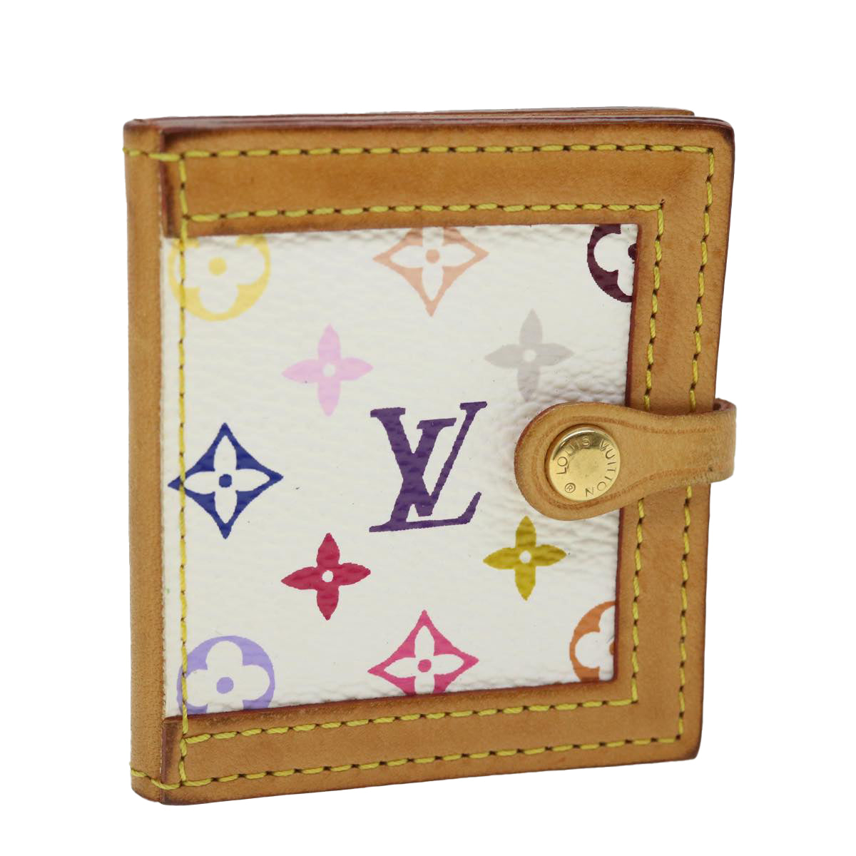 LOUIS VUITTON Monogram Multicolor Porte Photo 2 Frame White M58003 LV Auth 52147