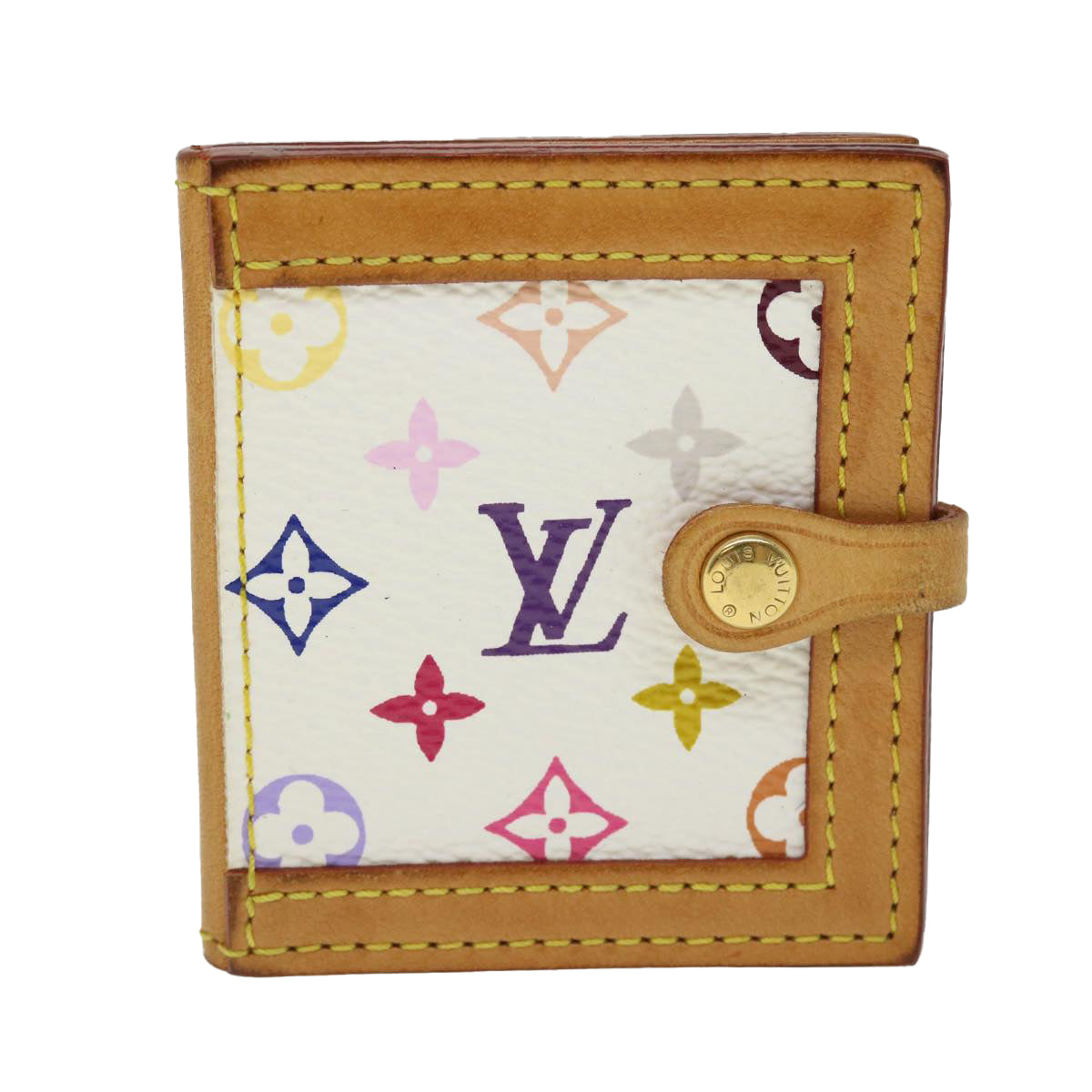 LOUIS VUITTON Monogram Multicolor Porte Photo 2 Frame White M58003 LV Auth 52147