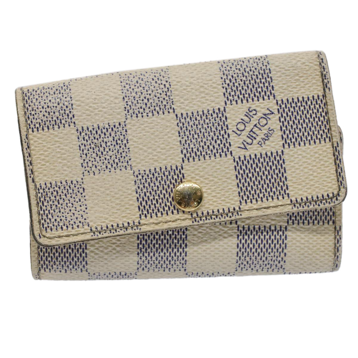 LOUIS VUITTON Damier Azur Multicles 6 Key Case N61745 LV Auth 52150