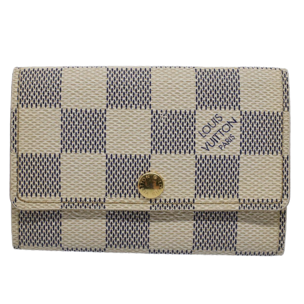 LOUIS VUITTON Damier Azur Multicles 6 Key Case N61745 LV Auth 52169