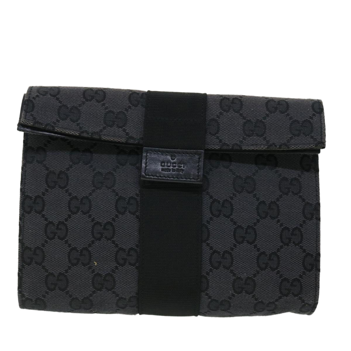 GUCCI GG Canvas Clutch Bag Black 039 0992 001998 Auth 52175