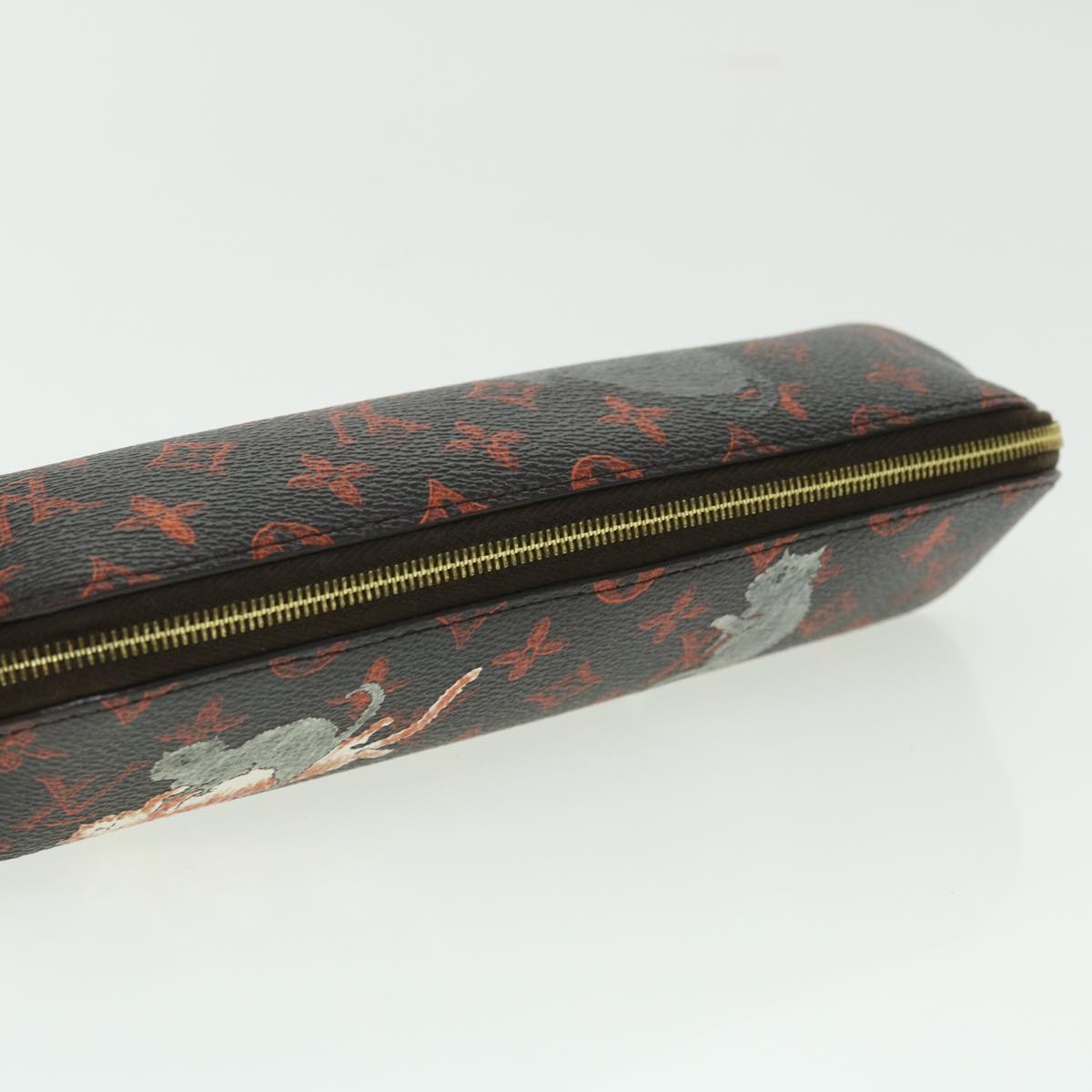 LOUIS VUITTON Catgram Trousse Elizabeth Pen Case GI0357 LV Auth 52176