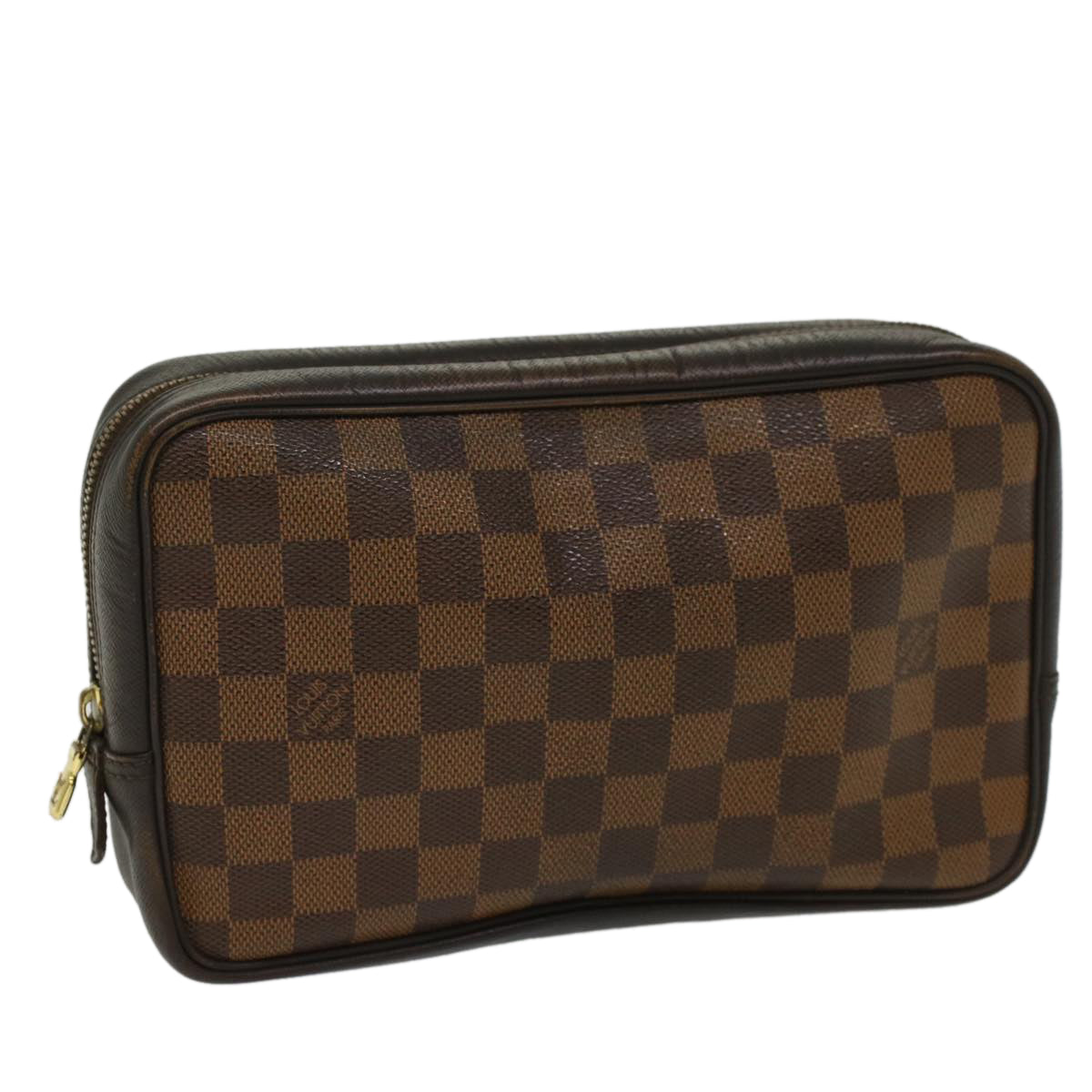 LOUIS VUITTON Damier Ebene Trousse Toilette Clutch Bag N47623 LV Auth 52179