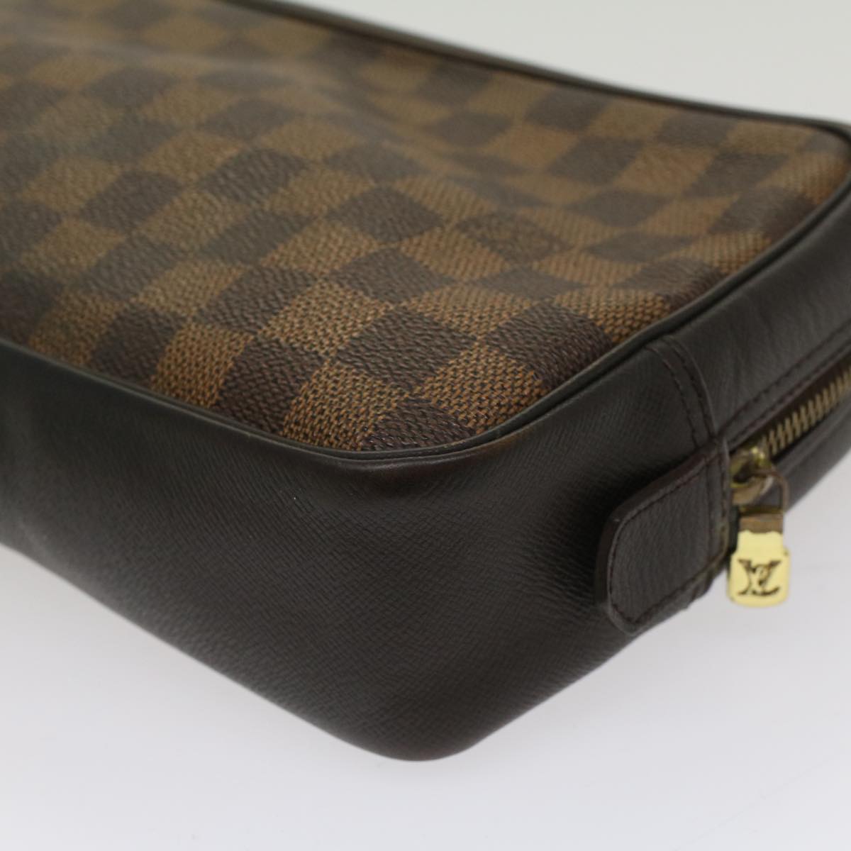 LOUIS VUITTON Damier Ebene Trousse Toilette Clutch Bag N47623 LV Auth 52179