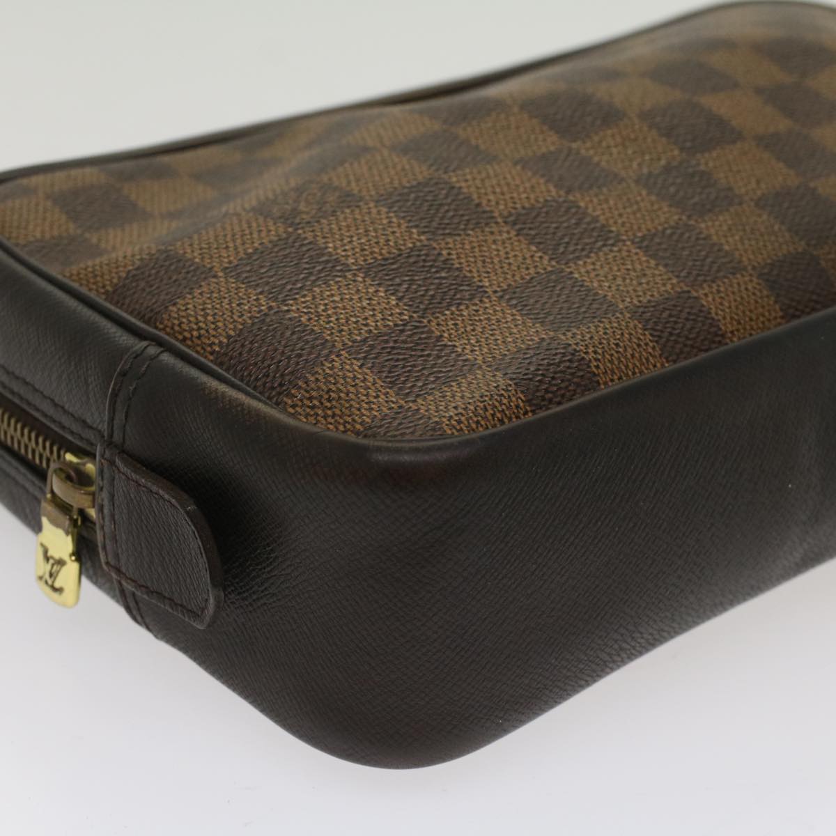 LOUIS VUITTON Damier Ebene Trousse Toilette Clutch Bag N47623 LV Auth 52179