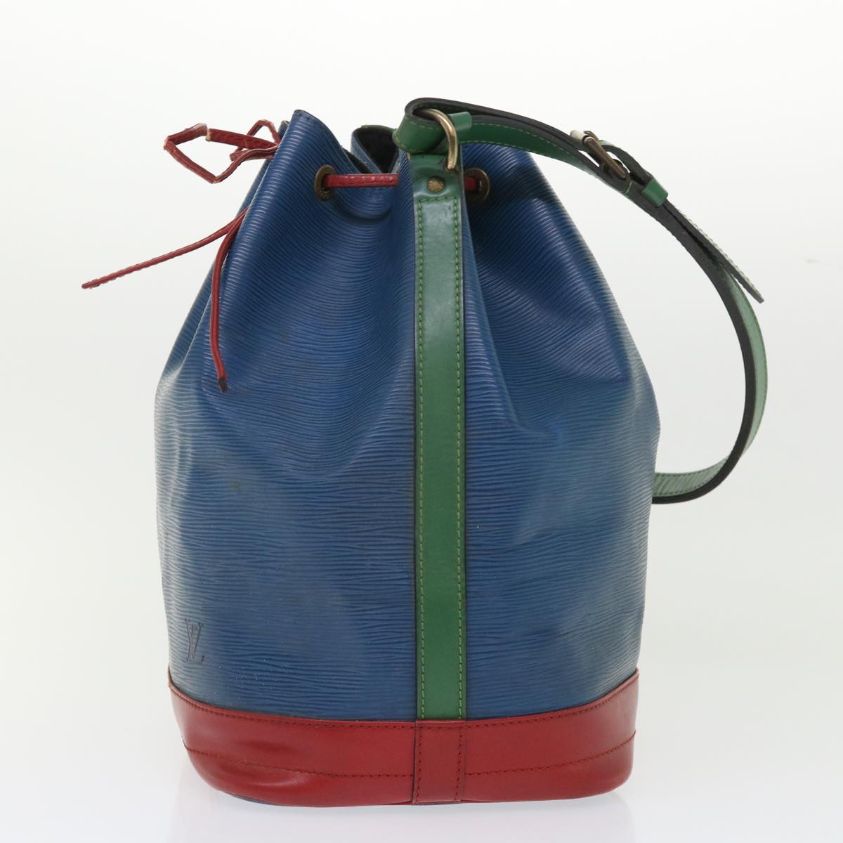 LOUIS VUITTON Epi Tricolor Noe Shoulder Bag Blue Red Green M44082 LV Auth 52239