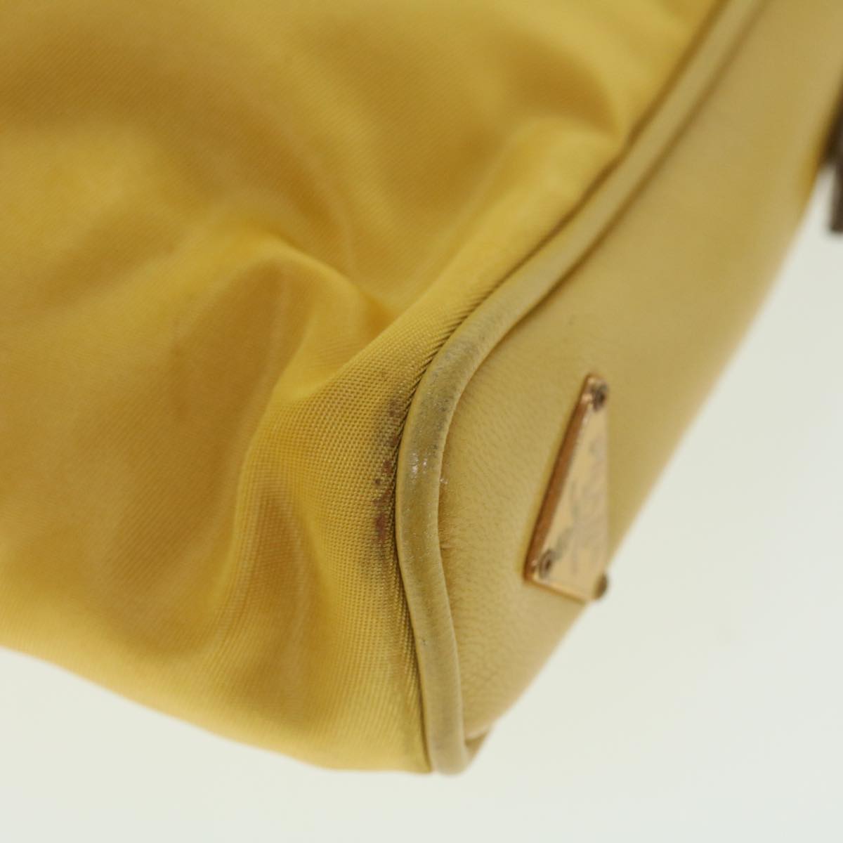 PRADA Hand Bag Nylon Yellow Auth 52243