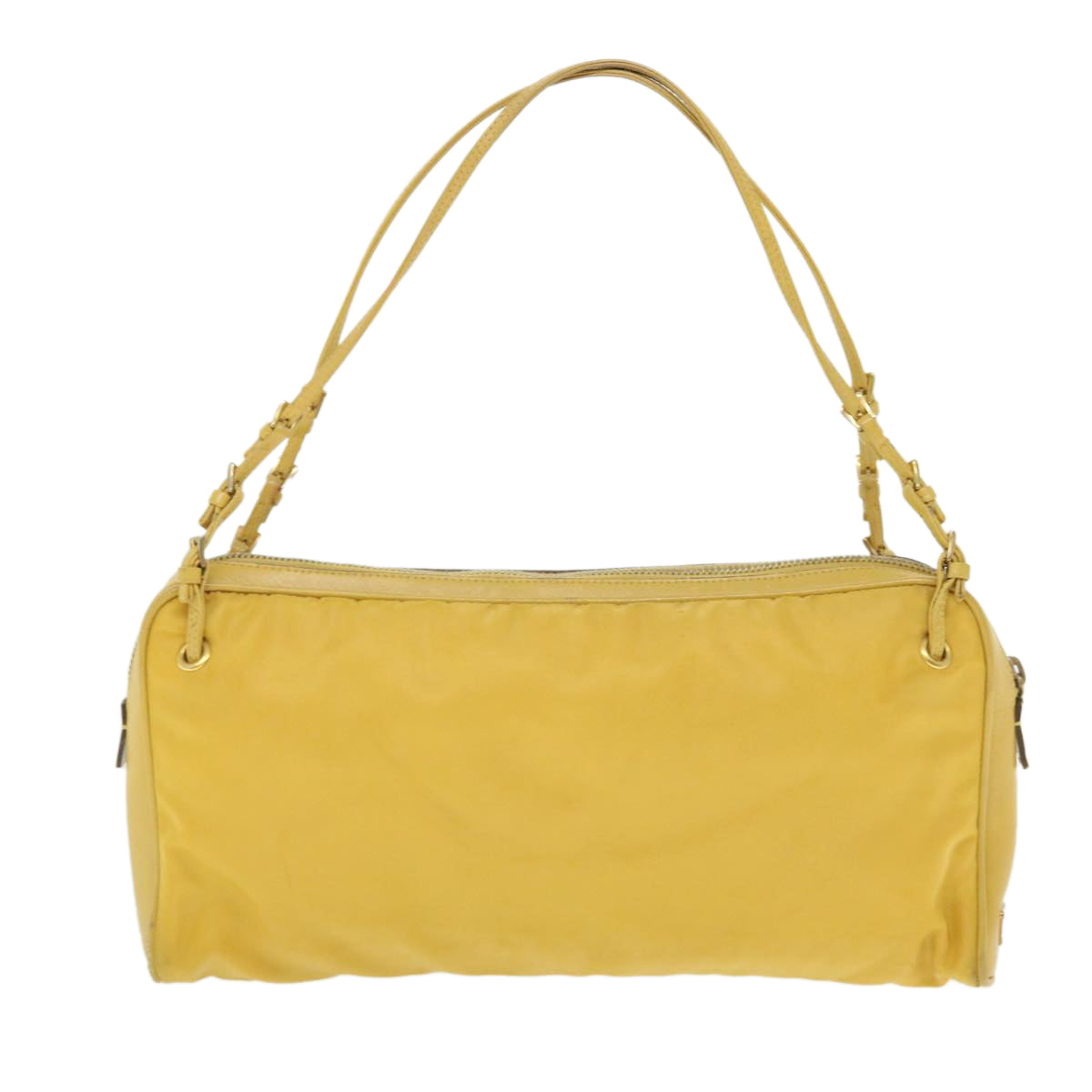 PRADA Hand Bag Nylon Yellow Auth 52243 - 0