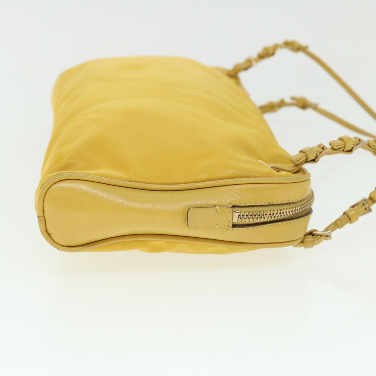 PRADA Hand Bag Nylon Yellow Auth 52243