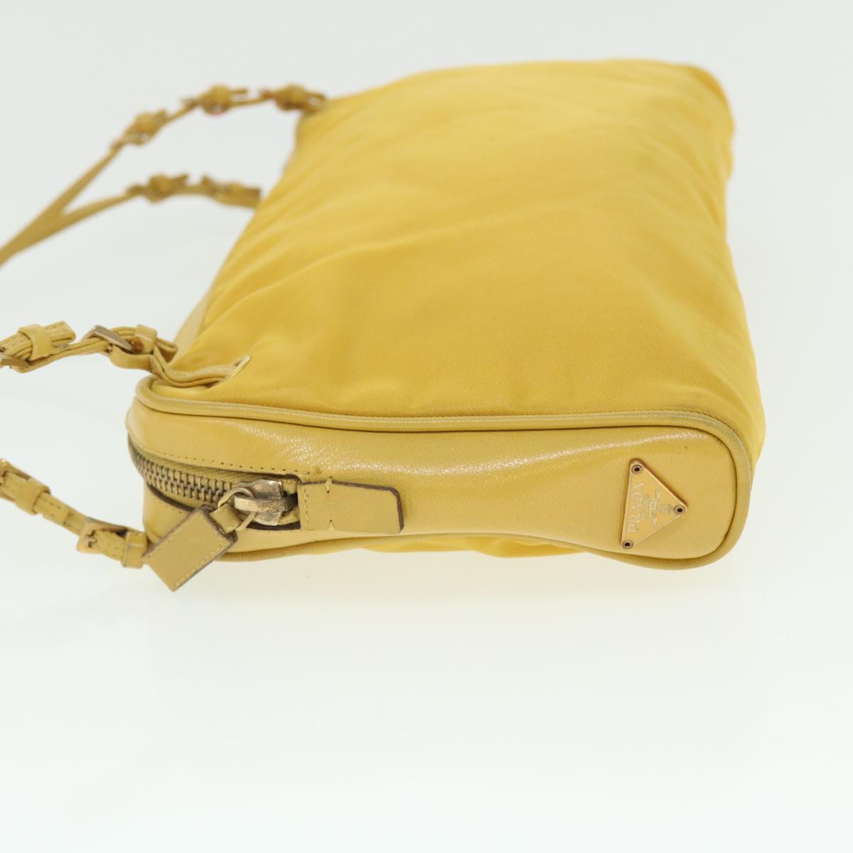 PRADA Hand Bag Nylon Yellow Auth 52243