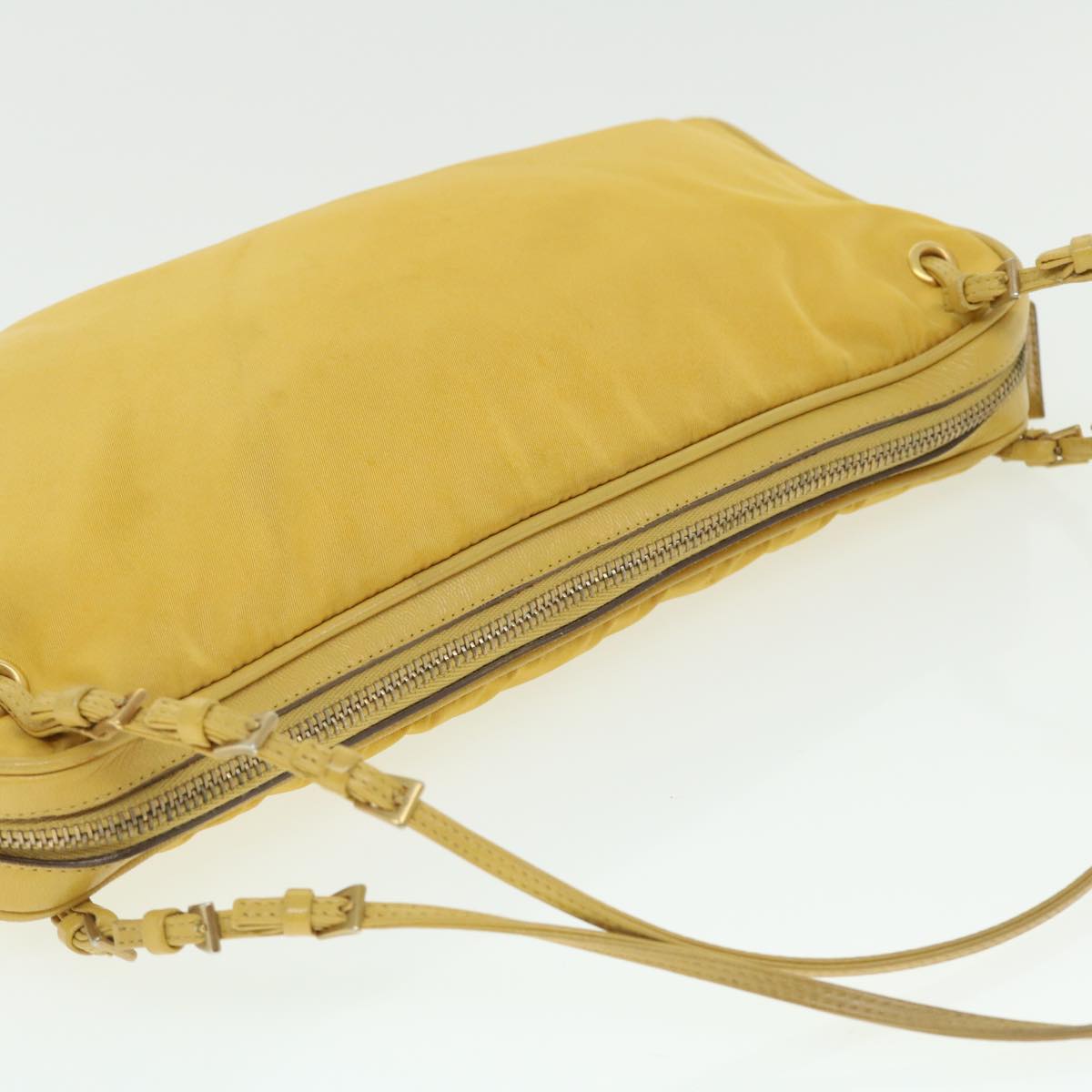 PRADA Hand Bag Nylon Yellow Auth 52243