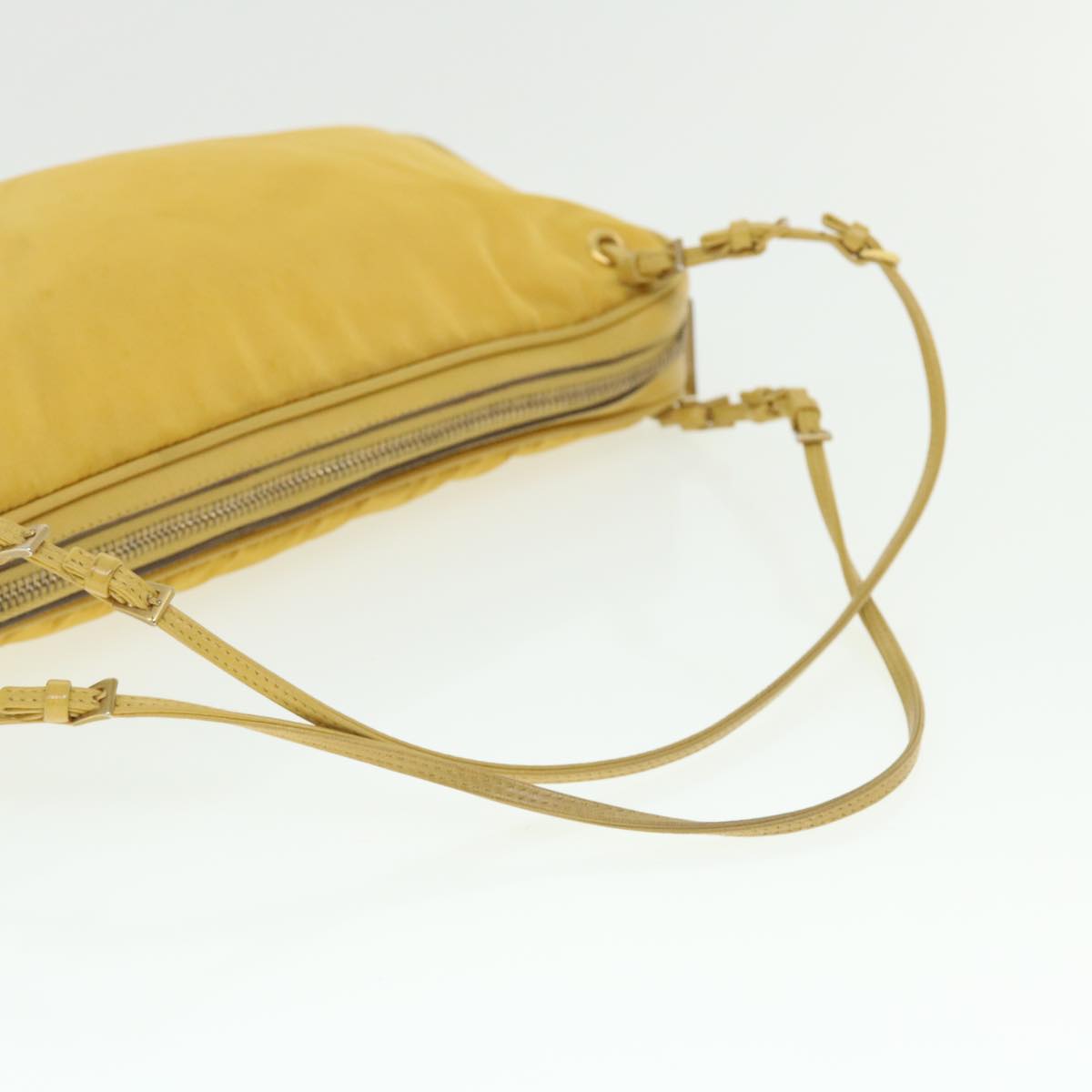 PRADA Hand Bag Nylon Yellow Auth 52243