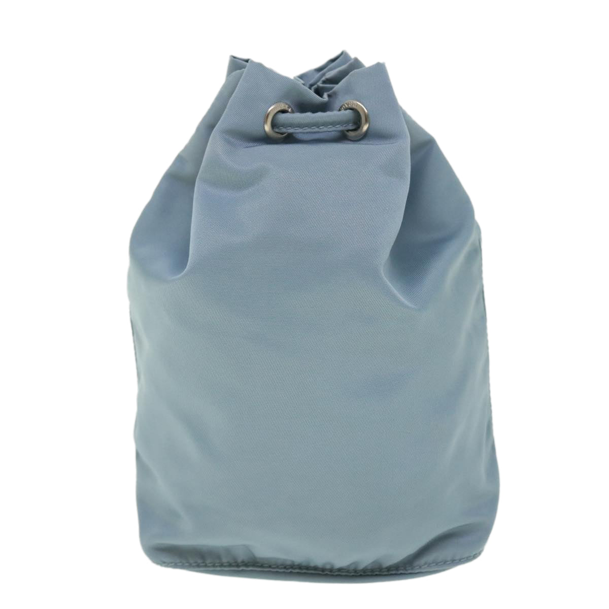 PRADA Drawstring Bag Pouch Nylon Light Blue Auth 52247