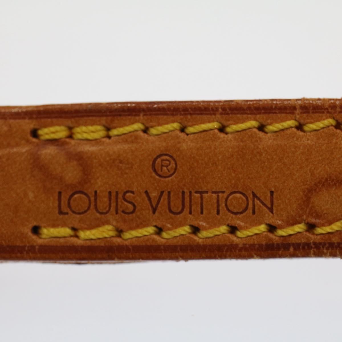 LOUIS VUITTON Shoulder Strap Leather 37"" Beige LV Auth 52286