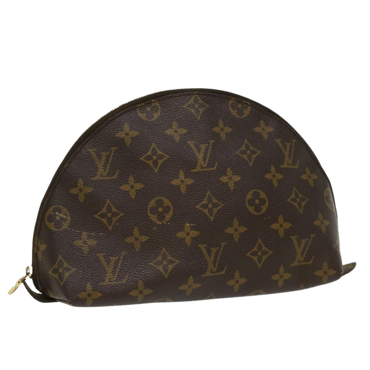 LOUIS VUITTON Monogram Trousse Demi Ronde Cosmetic Pouch M47520 LV Auth 52288