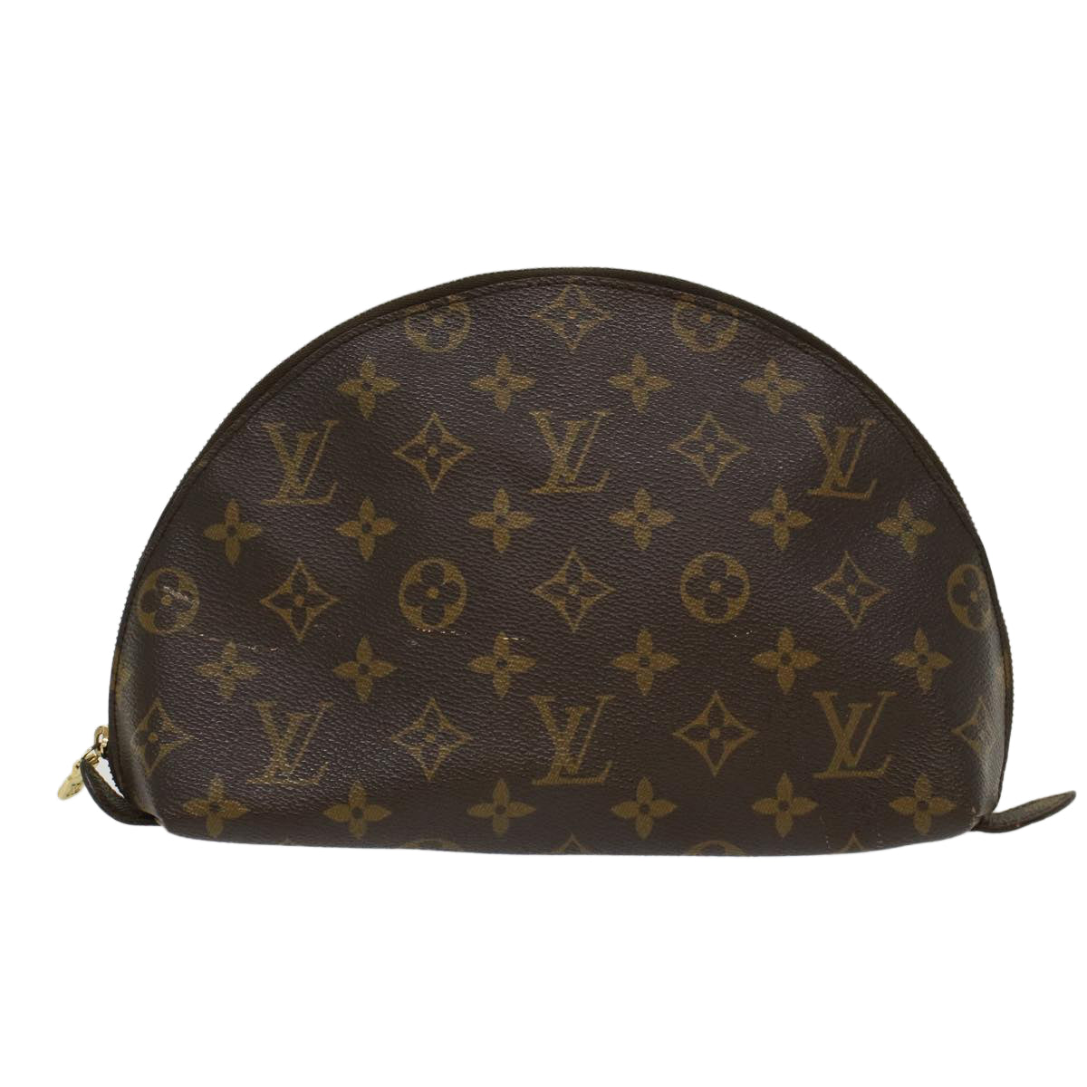 LOUIS VUITTON Monogram Trousse Demi Ronde Cosmetic Pouch M47520 LV Auth 52288