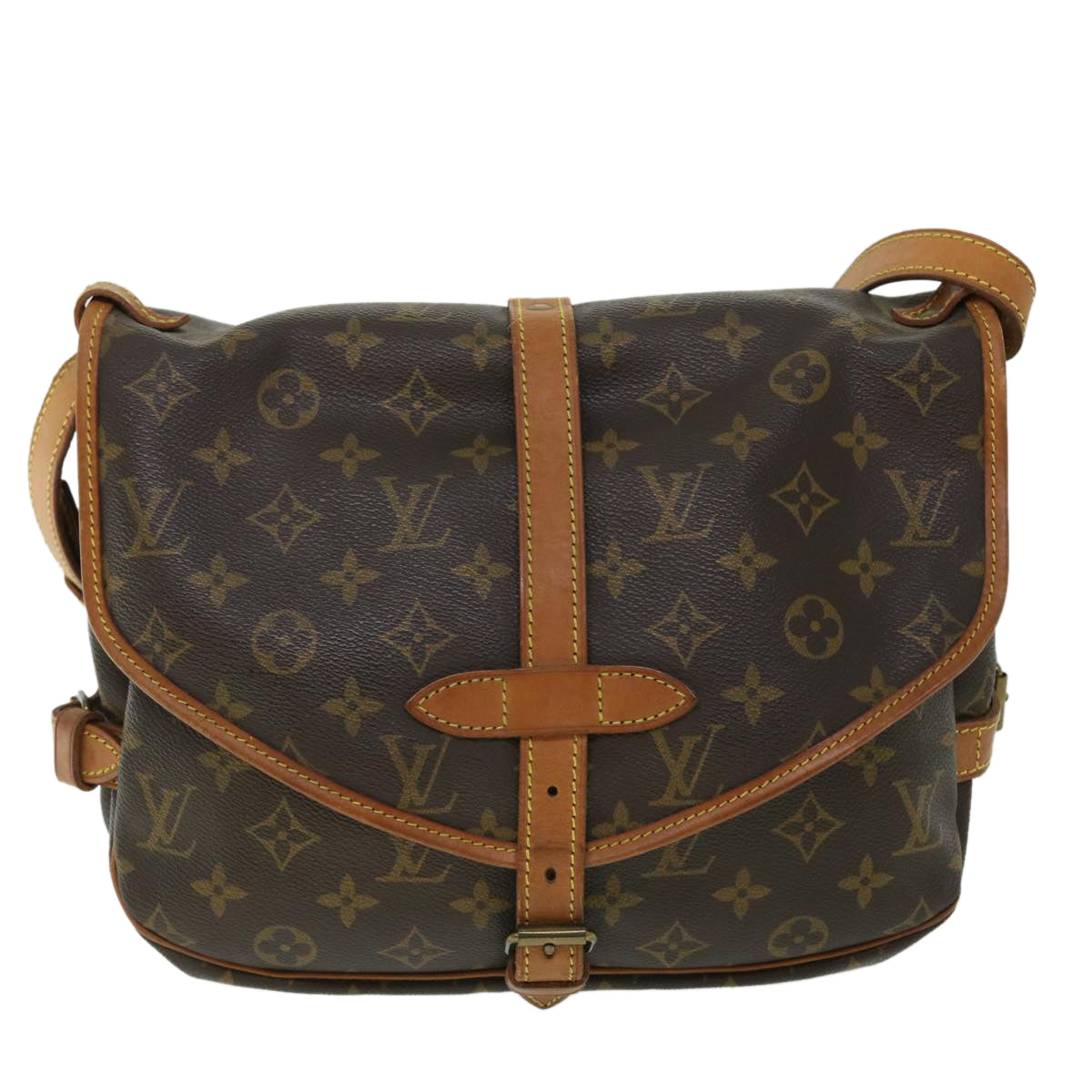 LOUIS VUITTON Monogram Saumur 30 Shoulder Bag M42256 LV Auth 52314