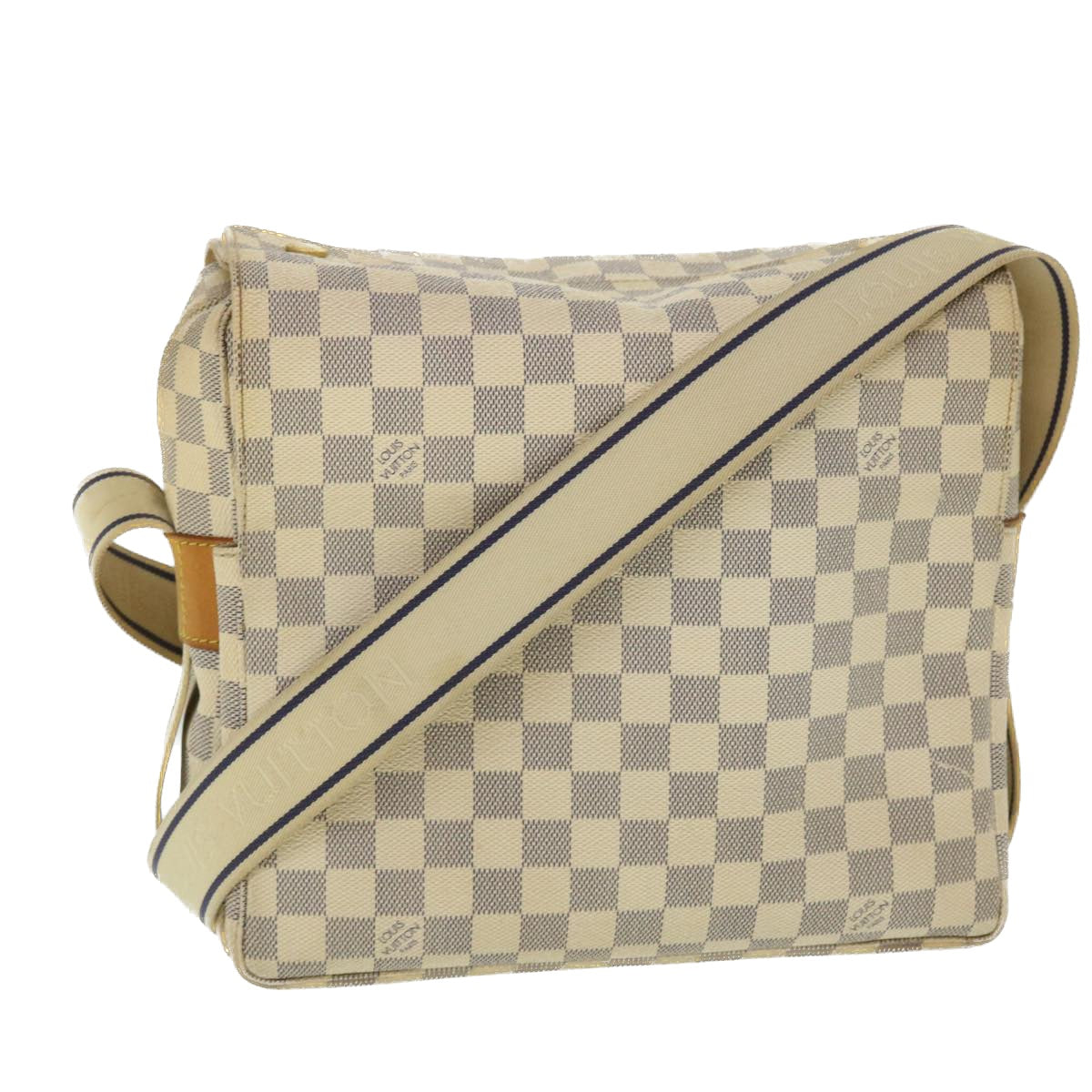 LOUIS VUITTON Damier Azur Naviglio Shoulder Bag N51189 LV Auth 52348