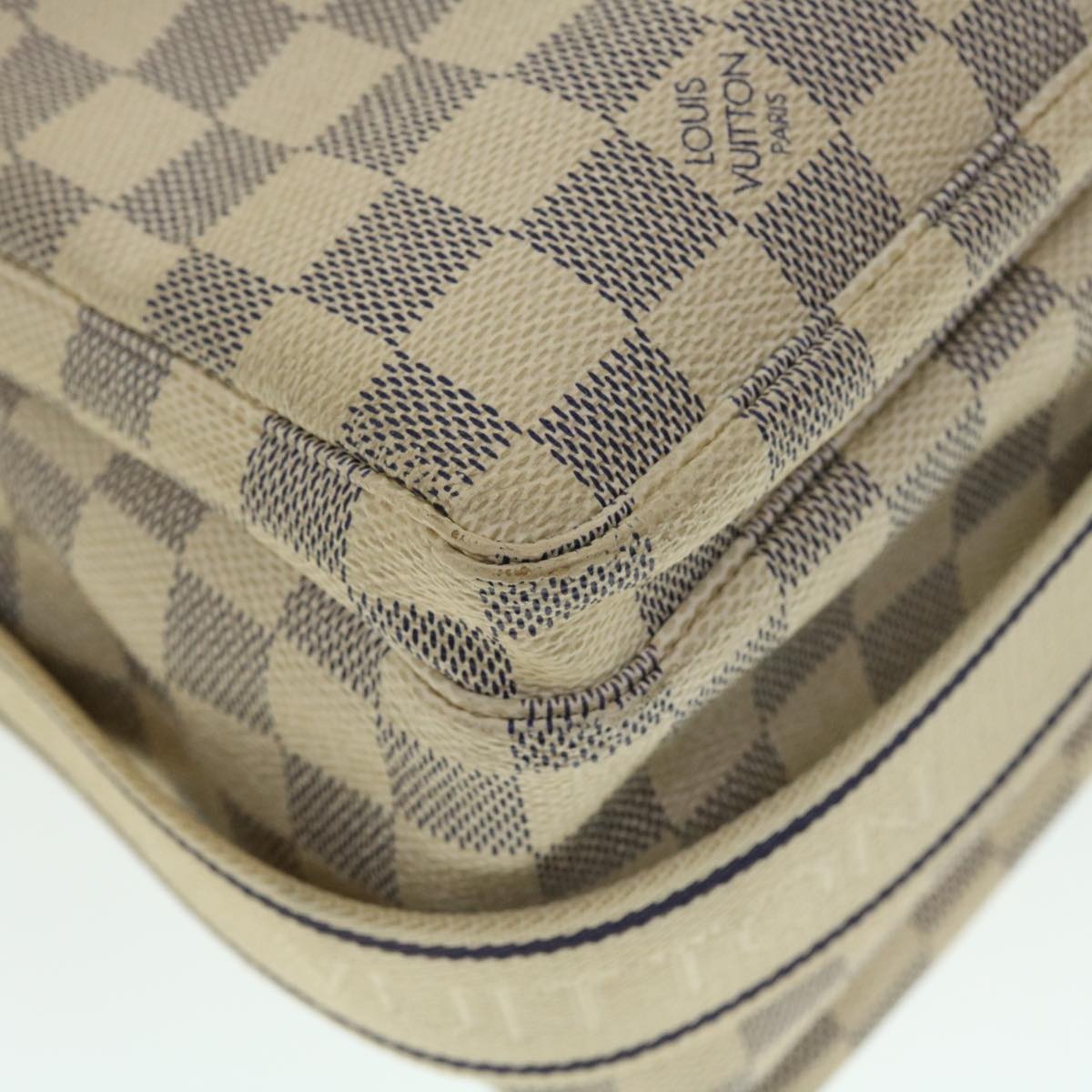 LOUIS VUITTON Damier Azur Naviglio Shoulder Bag N51189 LV Auth 52348