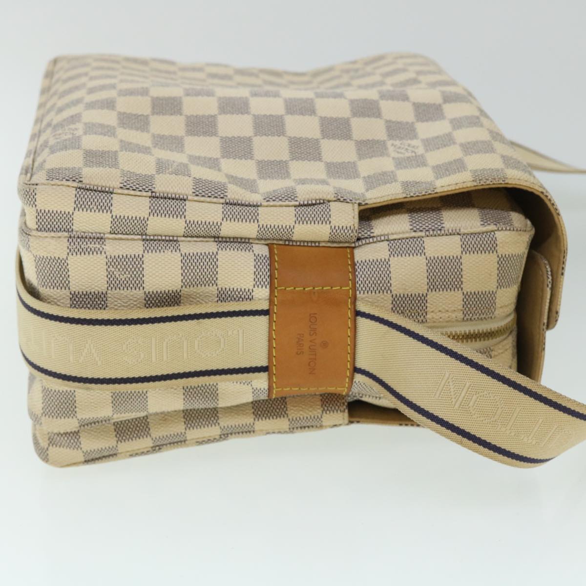 LOUIS VUITTON Damier Azur Naviglio Shoulder Bag N51189 LV Auth 52348