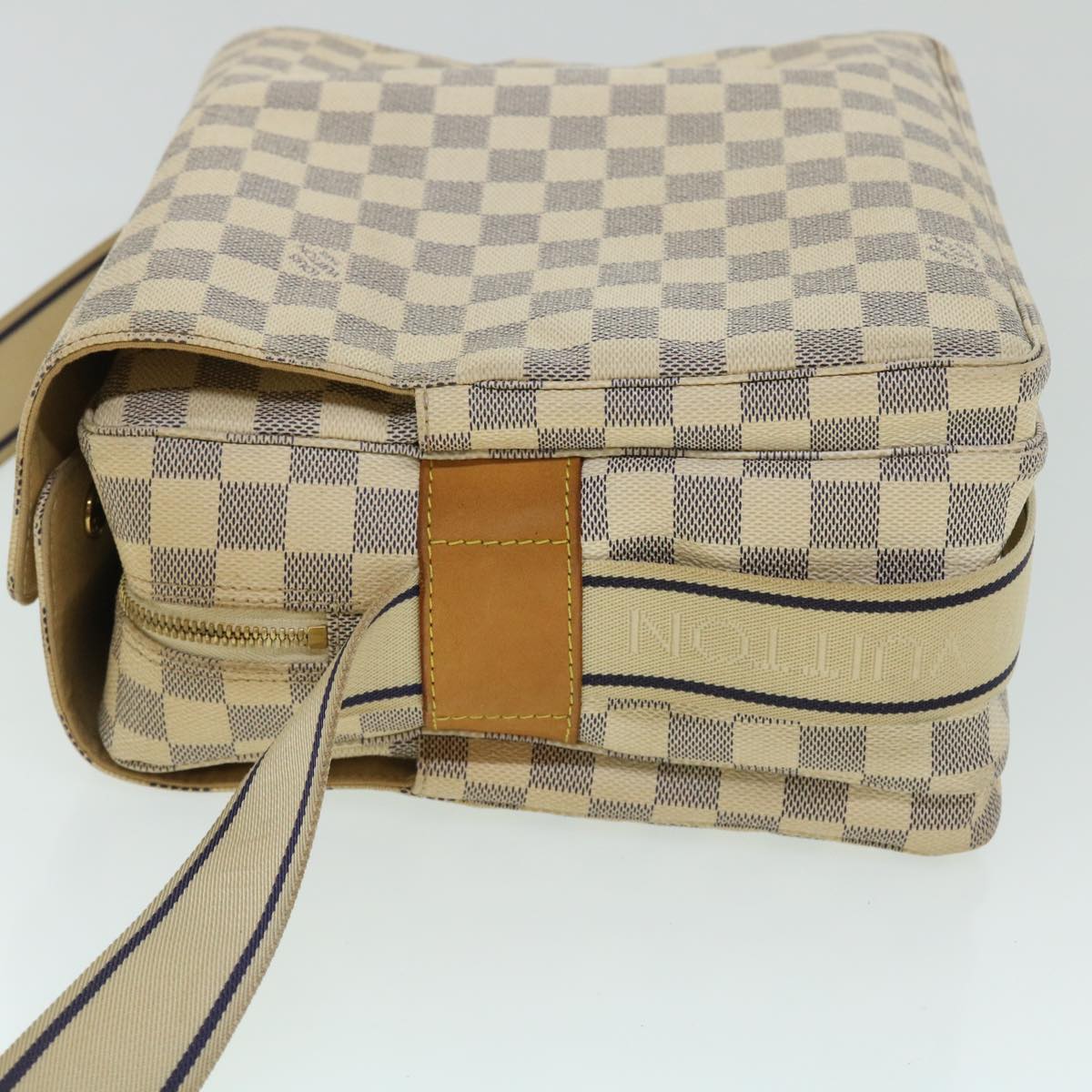 LOUIS VUITTON Damier Azur Naviglio Shoulder Bag N51189 LV Auth 52348