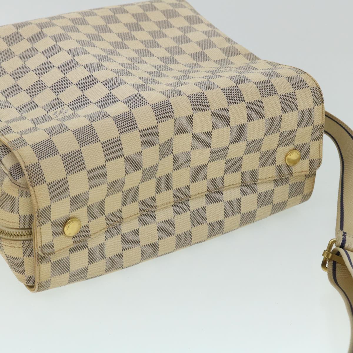 LOUIS VUITTON Damier Azur Naviglio Shoulder Bag N51189 LV Auth 52348