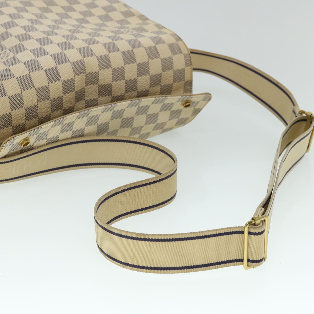 LOUIS VUITTON Damier Azur Naviglio Shoulder Bag N51189 LV Auth 52348