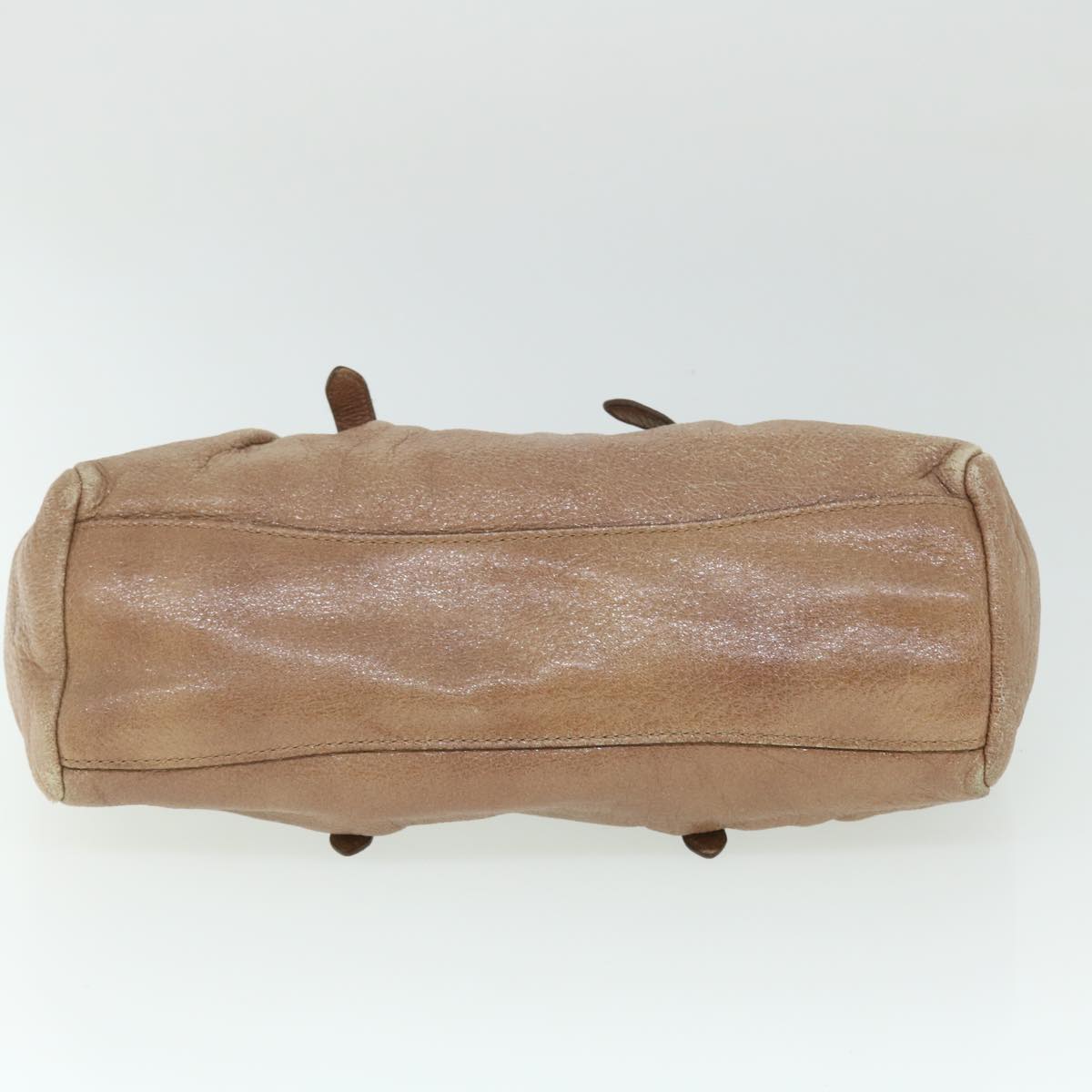 PRADA Hand Bag Leather 2way Beige Auth 52424