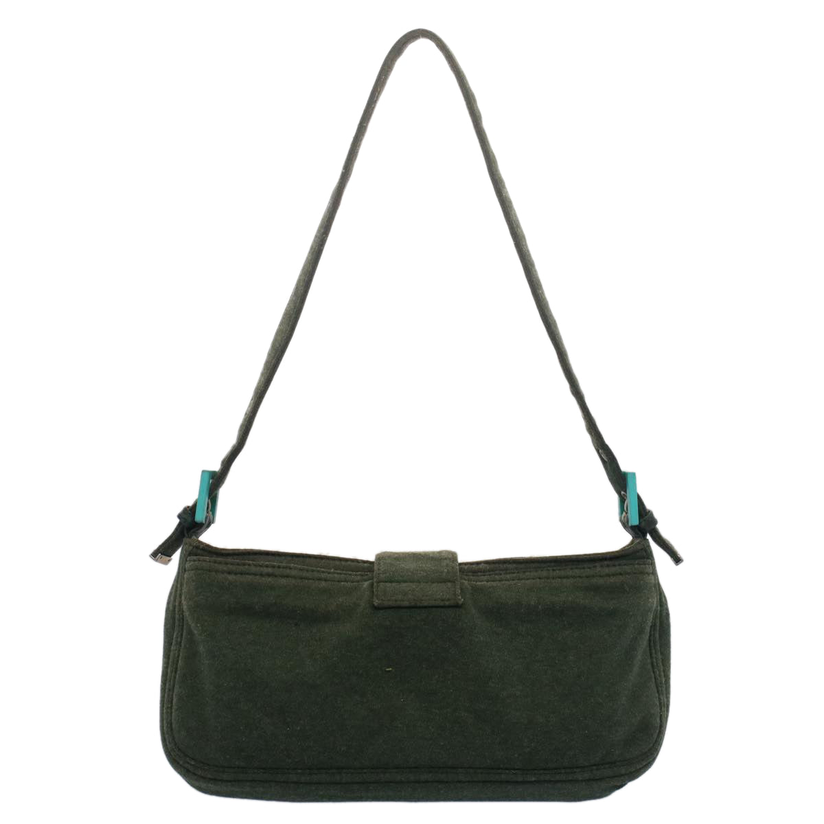 FENDI Mamma Baguette Shoulder Bag Nylon Green Auth 52438 - 0