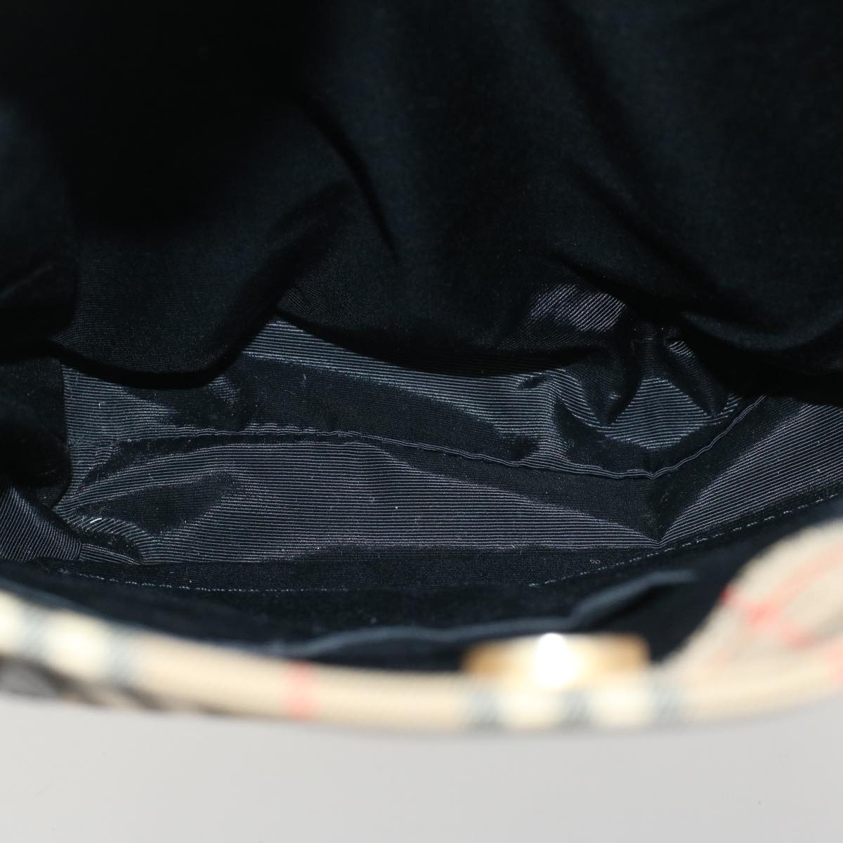 Burberrys Nova Check Shoulder Bag Nylon Leather Beige Auth 52494