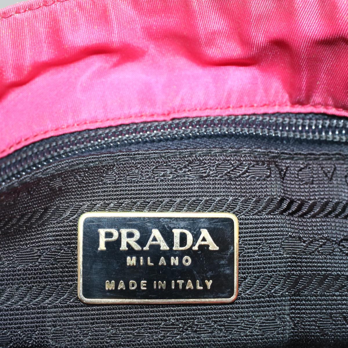 PRADA Hand Bag Nylon Pink Auth 52499