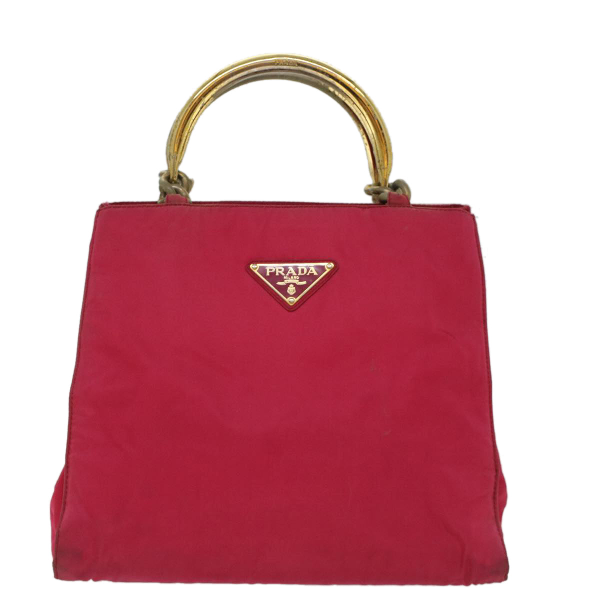 PRADA Hand Bag Nylon Pink Auth 52499