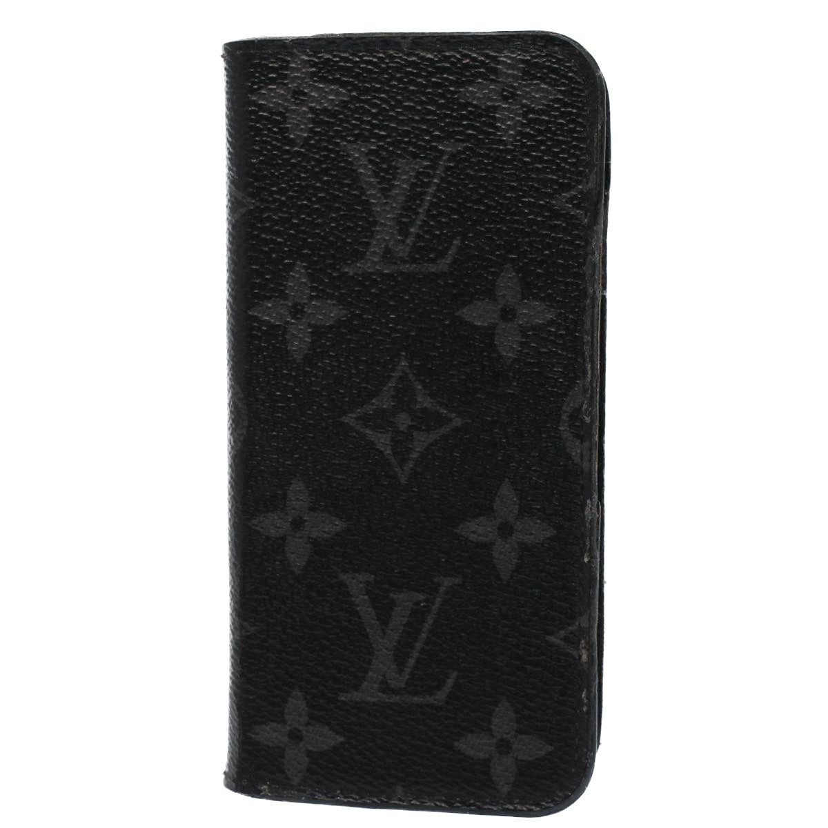 LOUIS VUITTON Monogram Eclipse iPhone 8 Case M62640 LV Auth 52534